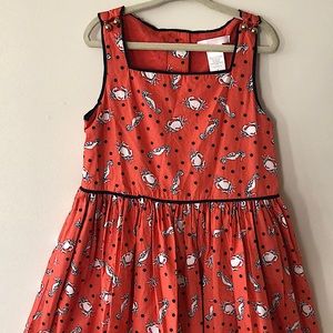 Janie & Jack kids orange/navy dress, sz 6